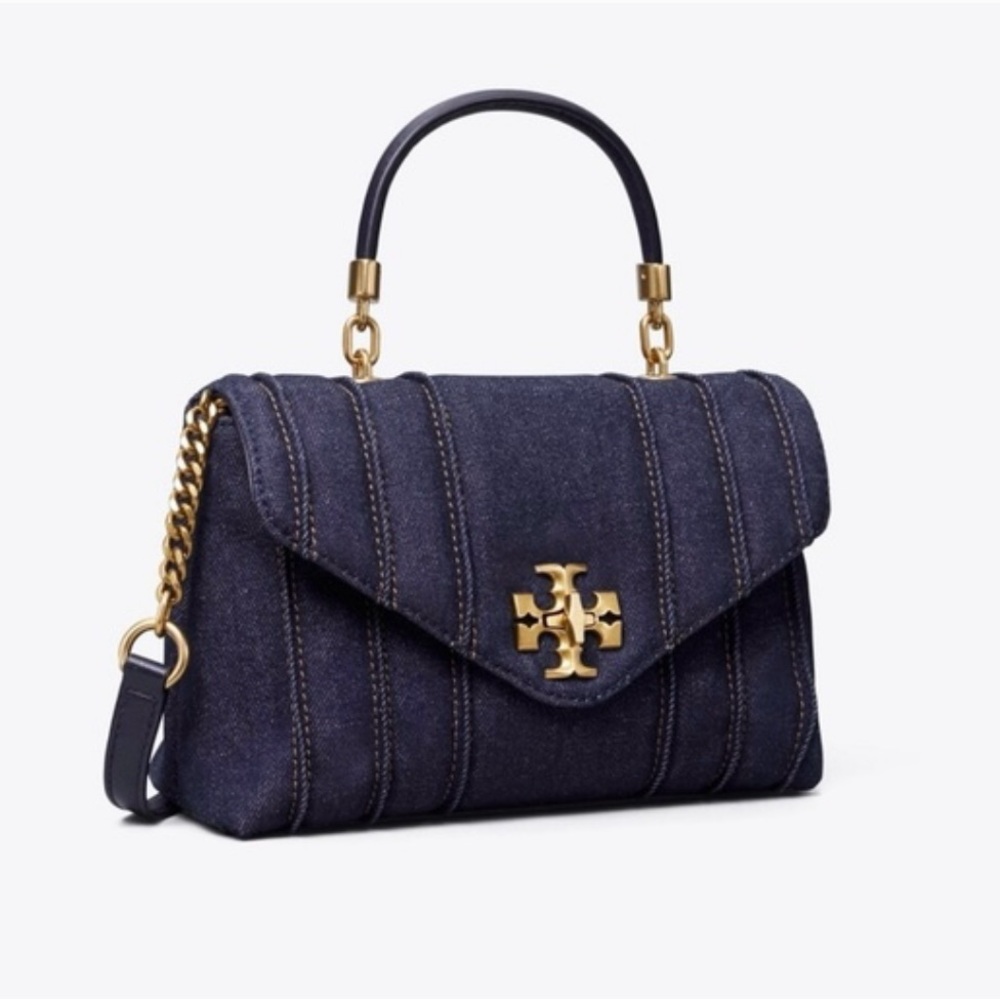 Tory Burch Kira Quilted Denim Handbag